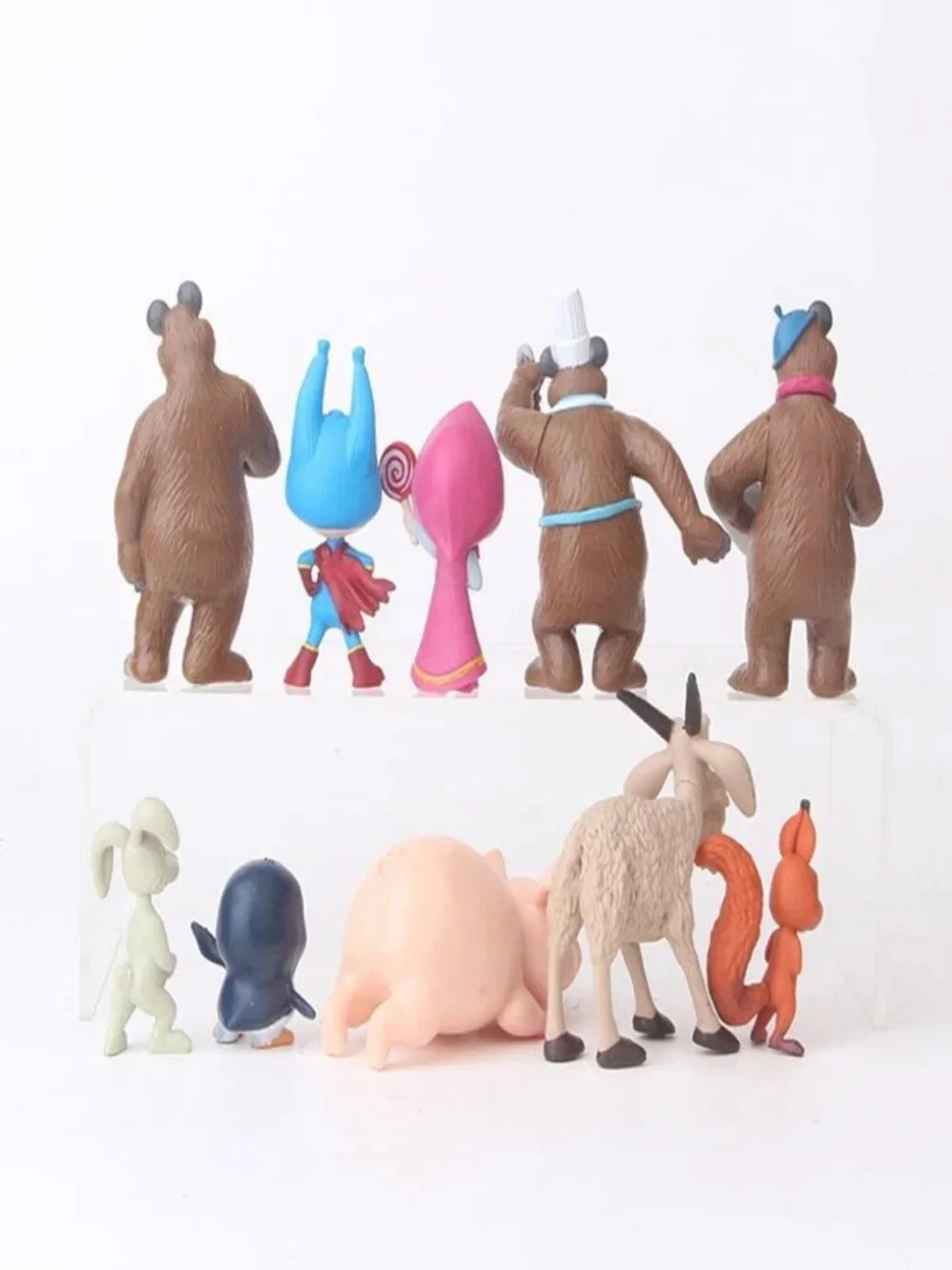 Masha And The Bear Masha Bear 10 PCS Action Figures Toy Dolls Gift Cake Topper